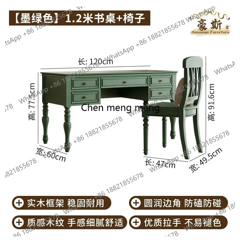 Home Office With Two Desks - E136 Scrivania da Ufficio Stile Vintage