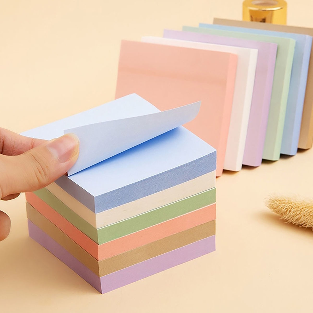 Sticky Note Dispenser - 100 Foglietti Adesivi Colorati, Blocchetti di