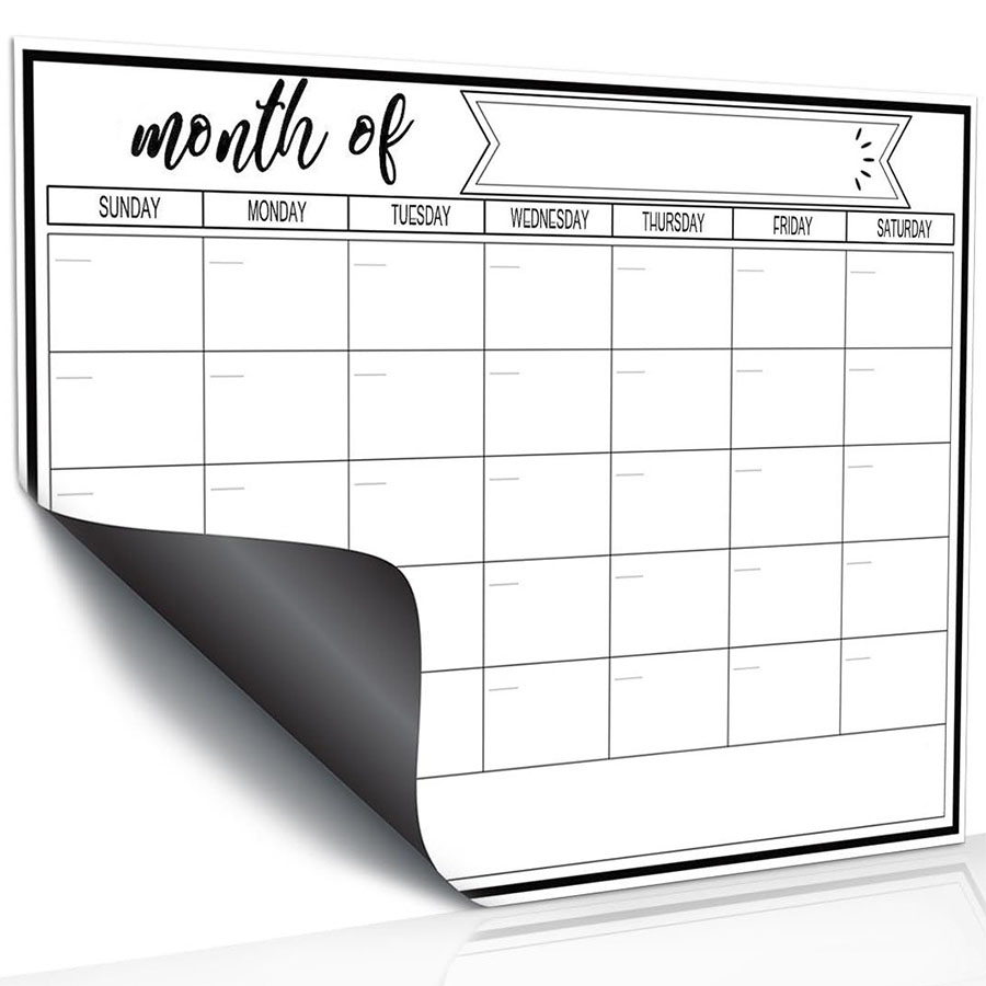 Magnetic Calendar Board - Adesivo magnetico per frigorifero, lavagna cancellabile,