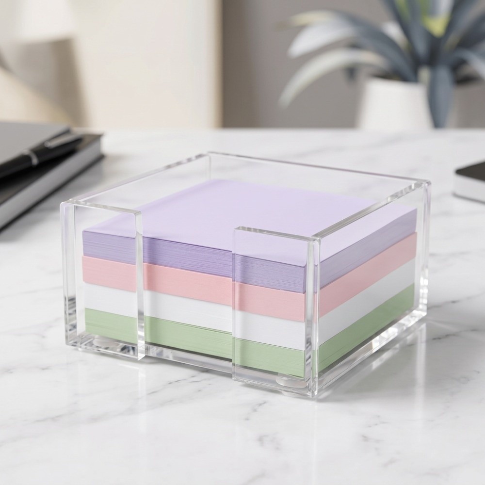 Sticky Note Dispenser - Portablocco Trasparente Multifunzionale, Organizzatore da Scrivania