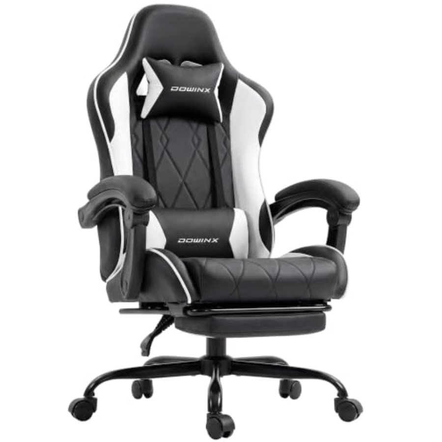Home Office Chair - Sedia da gaming con poggiapiedi, sedia