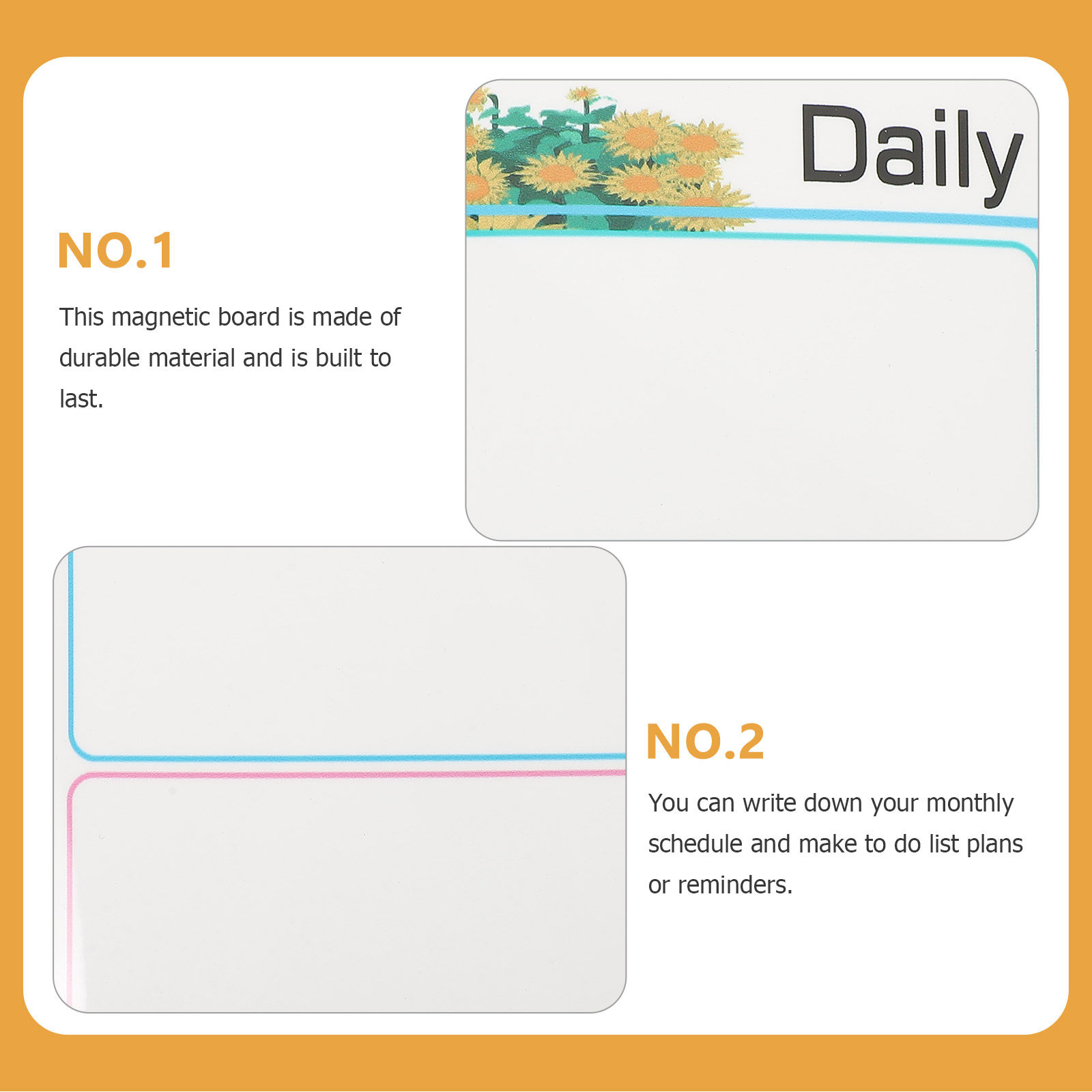 Magnetic Calendar Board - Set di lavagna magnetica per frigorifero,