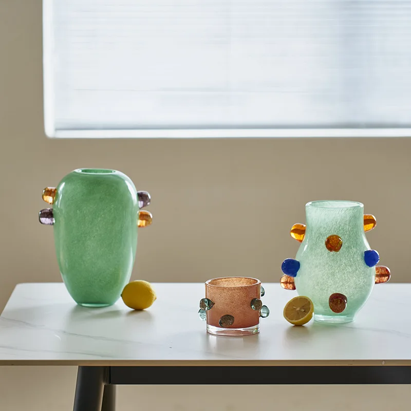 Home Office Form - Vaso di vetro colorato con perline